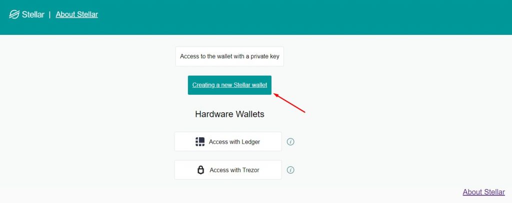 Stellar wallet interface
